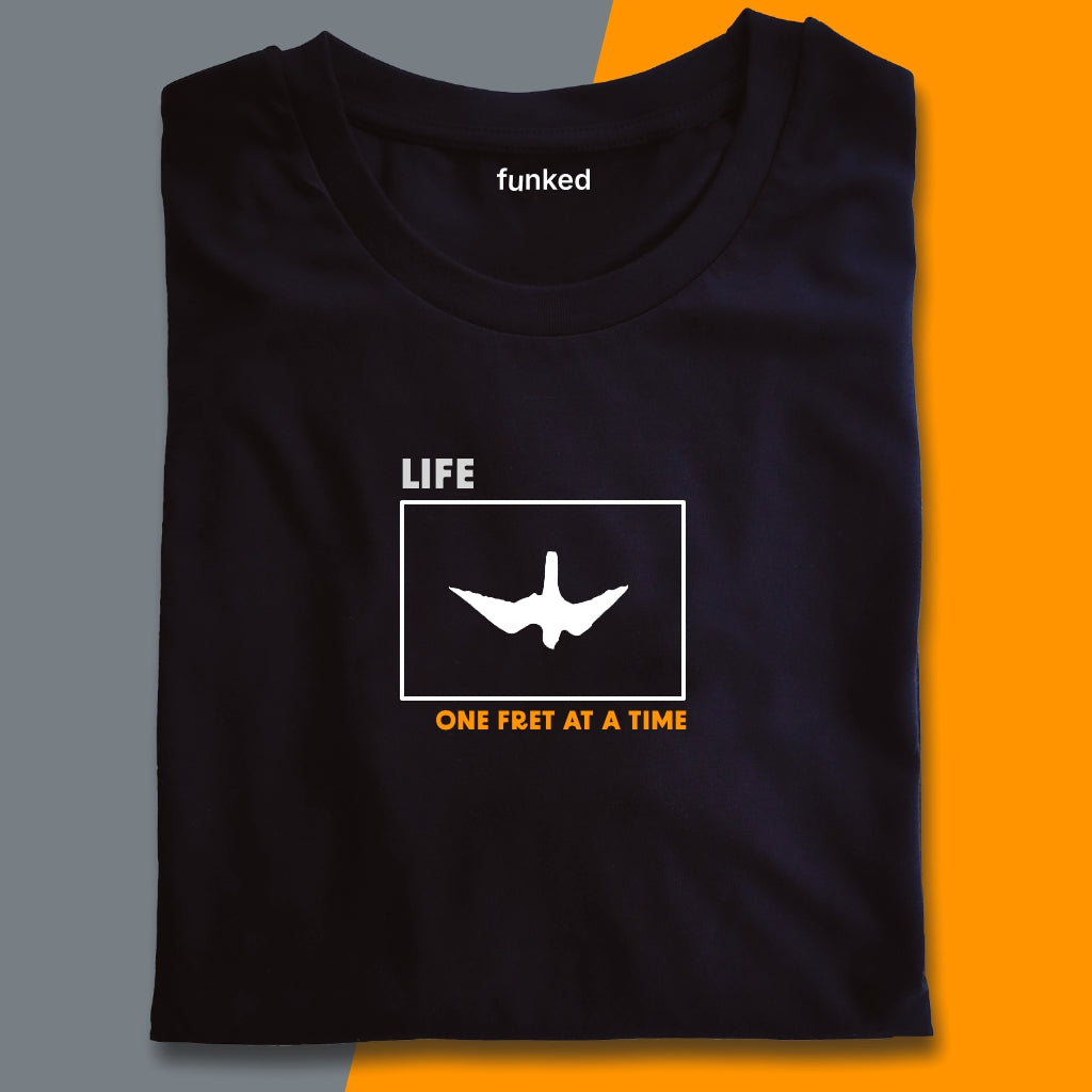 Guitar Shirt Gift For Guitarists. Life One Fret at a Time Single Fret Shirt