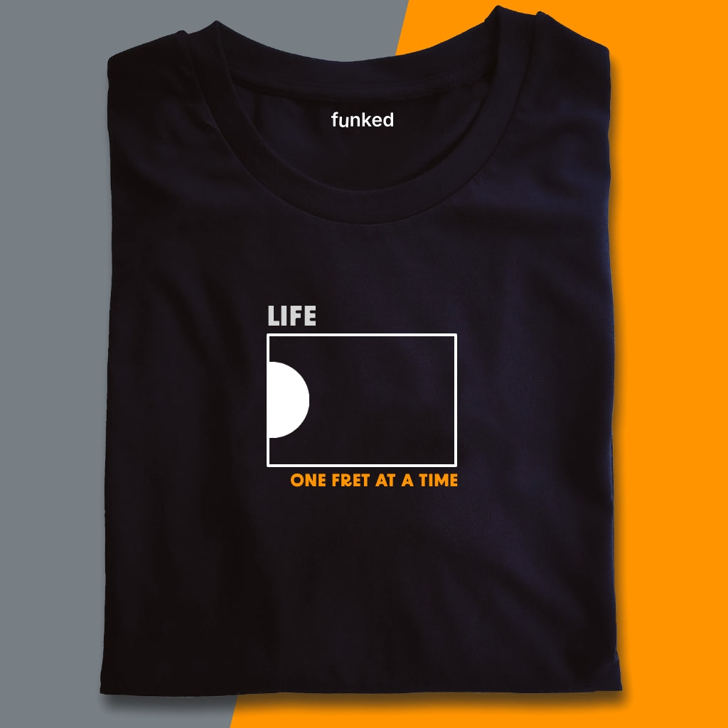 Guitar Shirt Gift For Guitarists. Life One Fret at a Time Single Fret Shirt