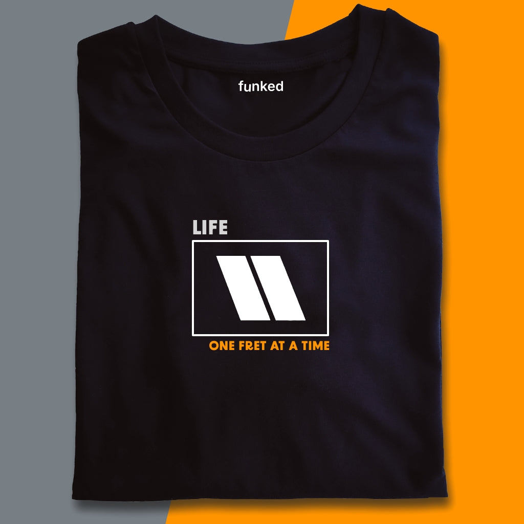 Guitar Shirt Gift For Guitarists. Life One Fret at a Time Single Fret Shirt