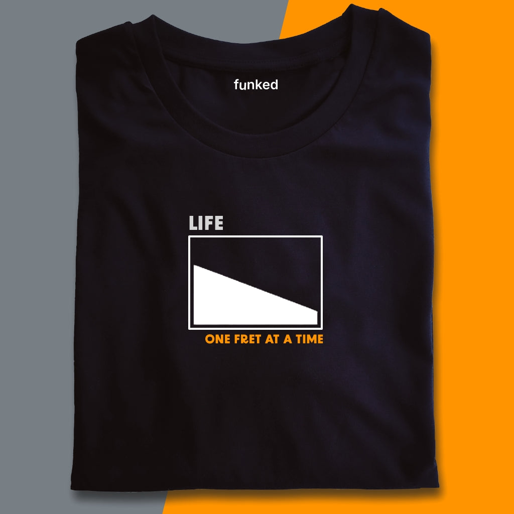Guitar Shirt Gift For Guitarists. Life One Fret at a Time Single Fret Shirt