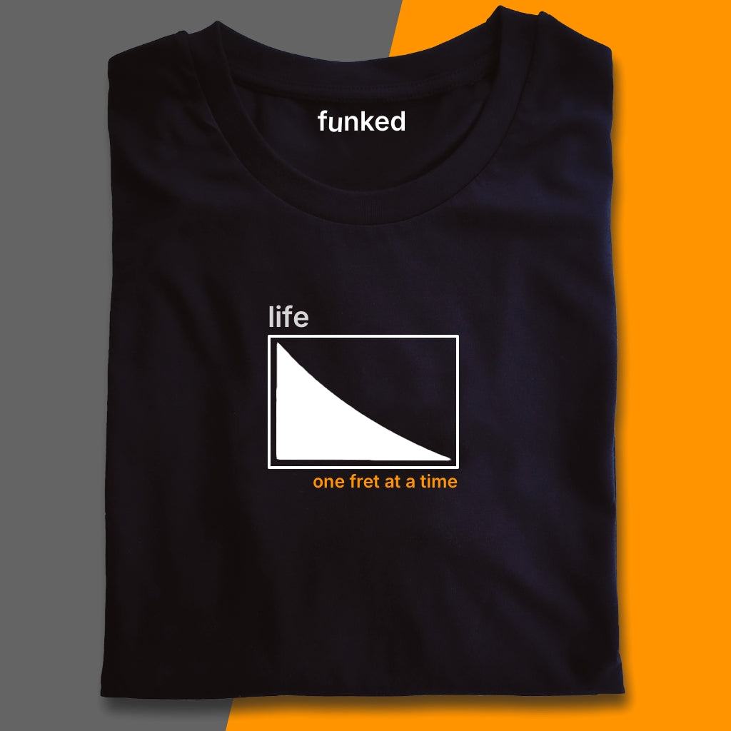 Guitar Shirt Gift For Guitarists. Life One Fret at a Time Single Fret Shirt