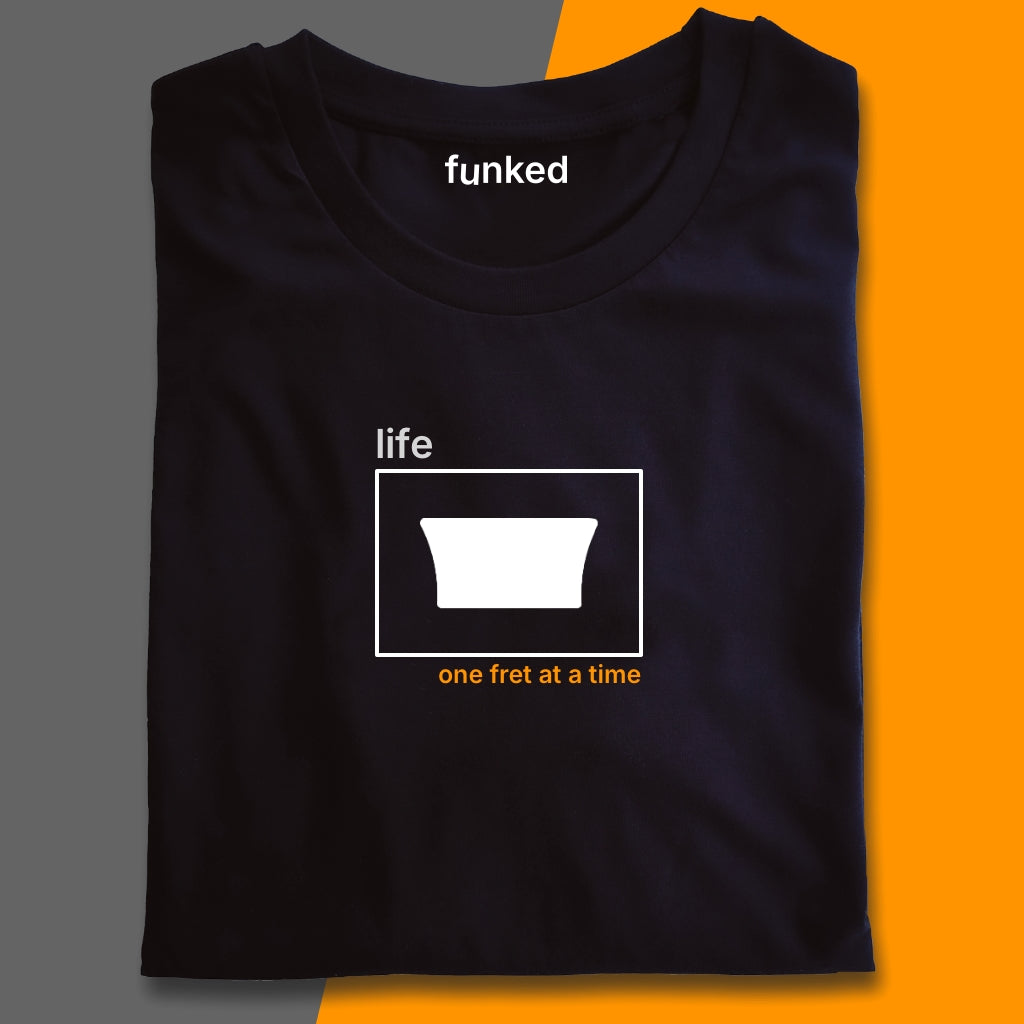 Guitar Shirt Gift For Guitarists. Life One Fret at a Time Single Fret Shirt