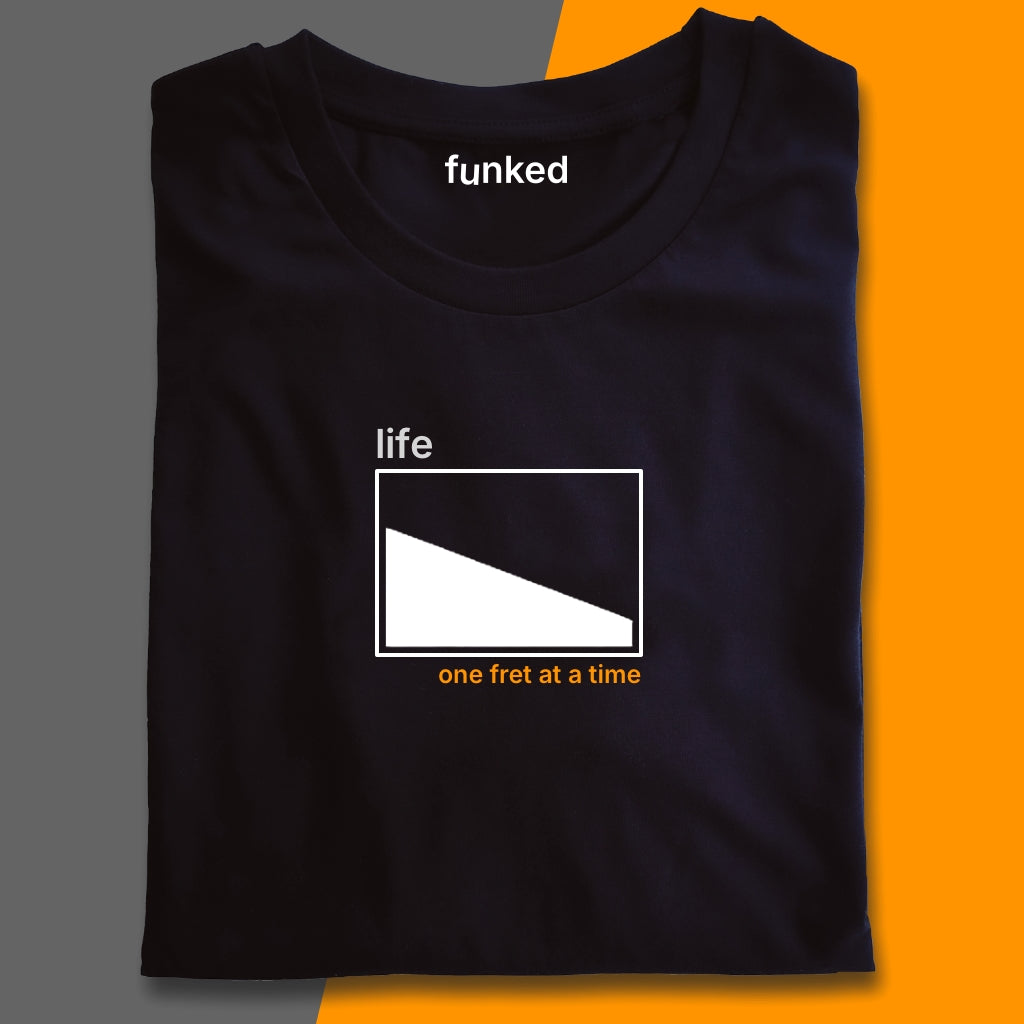 Guitar Shirt Gift For Guitarists. Life One Fret at a Time Single Fret Shirt