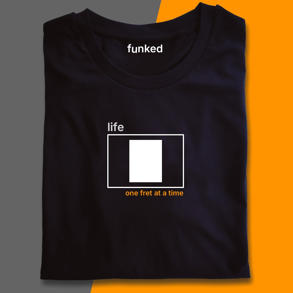 Guitar Shirt Gift For Guitarists. Life One Fret at a Time Single Fret Shirt